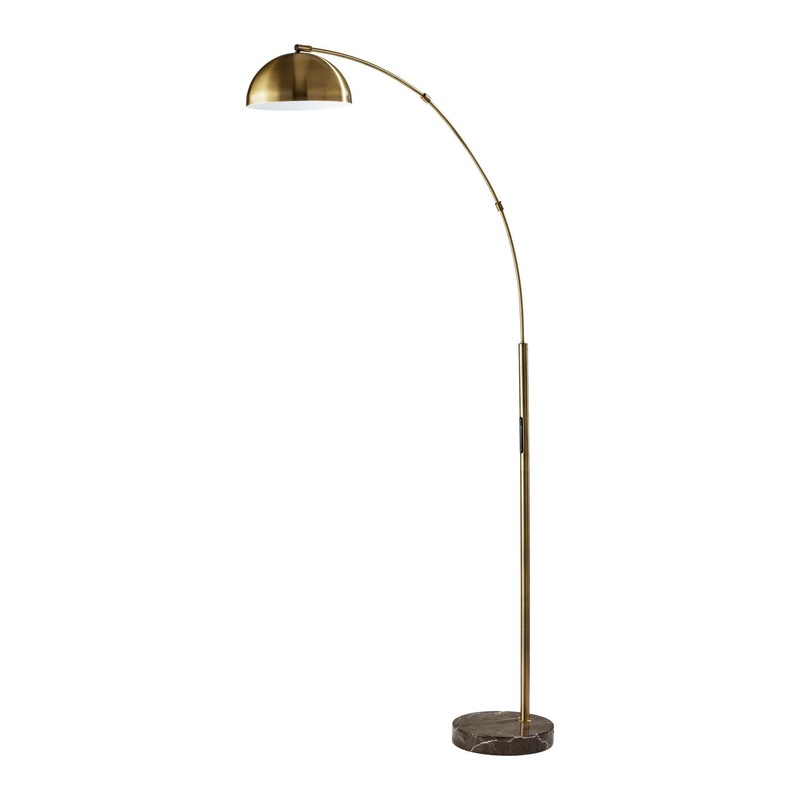 Bolton LED Arc Lamp with Smart Switch Antique Brass