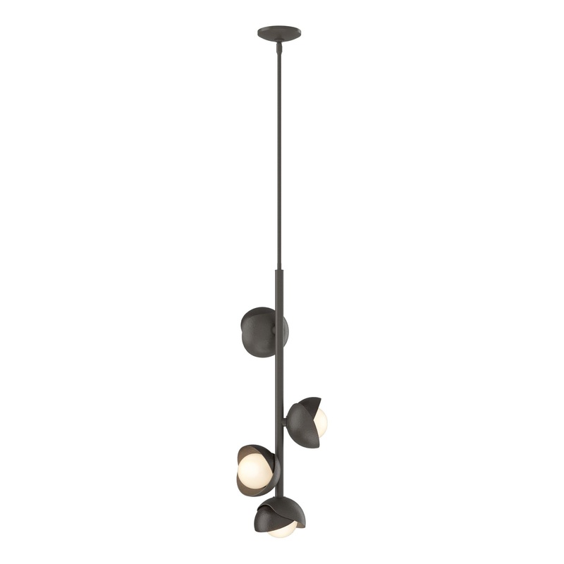 Brooklyn 4-Light Double Shade Vertical Pendant Dark Smoke Oil Rubbed Bronze