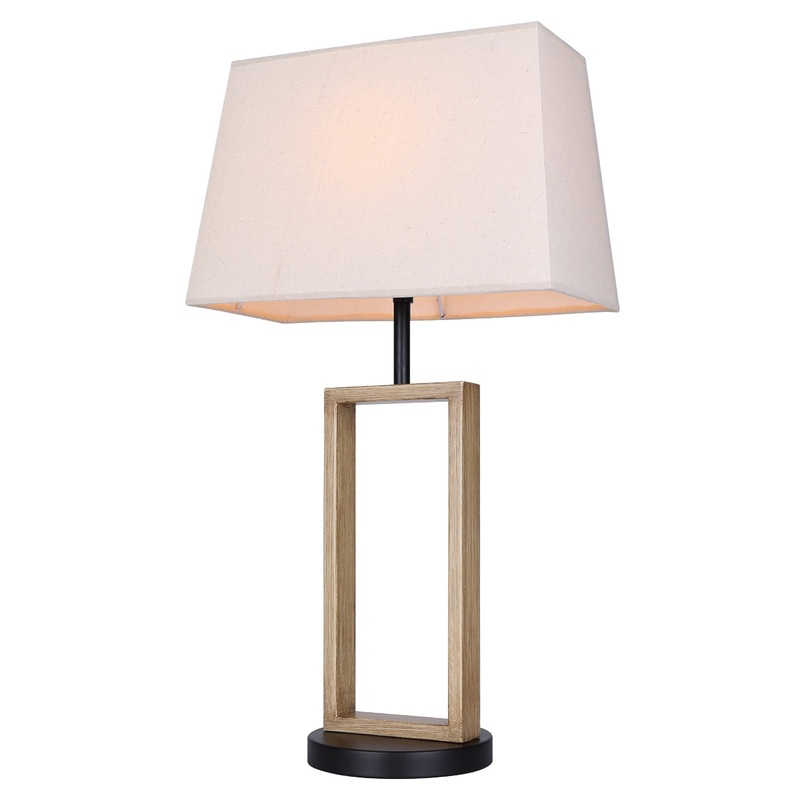 Burke 1-Light Table Lamp Matte Black and Brushed Brown