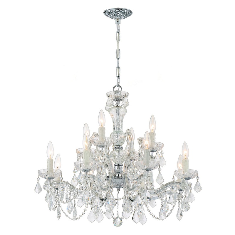Crystorama 4479-CH-CL-S Maria Theresa 12 Light Chandelier Polished Chrome