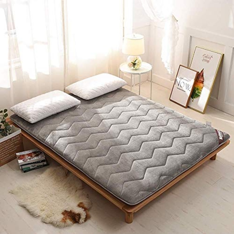 huan Studente Dorm Materasso Traspirante Tatami Tappetino Futon a Due piazze coprimaterasso Sleeping Portatile Antiscivolo Cuscino Pieghevole Mats-a (Colore : Grigio, Size : 90x200cm(35x79inch))