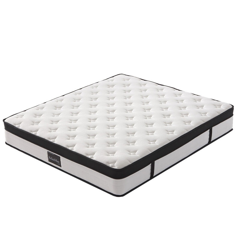 KINGSTON SLUMBER RelaxMax 31cm Queen Mattress, Medium, Euro Top, 5-Zone, Pocket Spring, Knitted Fabric