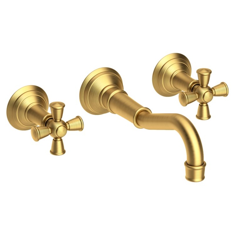 Lavatory Trim Jacobean Wall Mount 2 Cross Satin Bronze PVD ADA Low Arc 1.2 Gallons per Minute