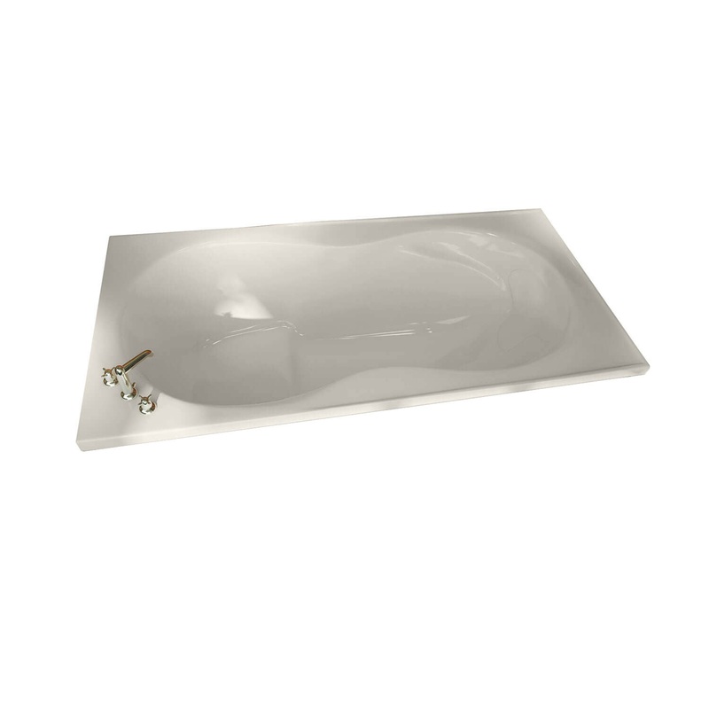 MAAX 100073-000-007-000 Melodie 66 x 33 Acrylic Alcove Center Drain Bathtub in Biscuit