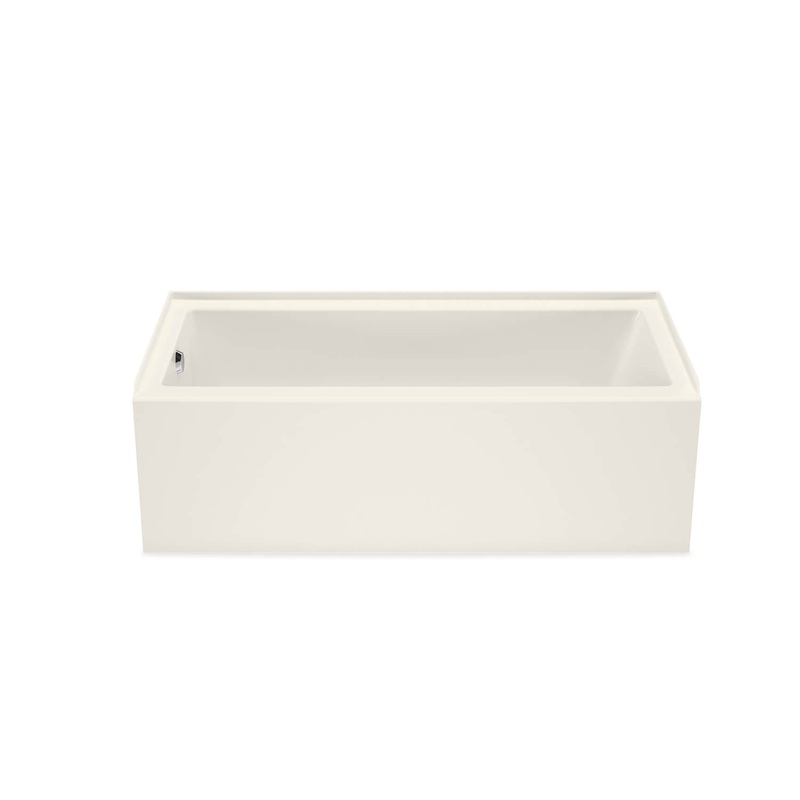 MAAX 106395-000-007-101 Bosca 6030 IFS AFR Acrylic Alcove Left-Hand Drain Bathtub in Biscuit
