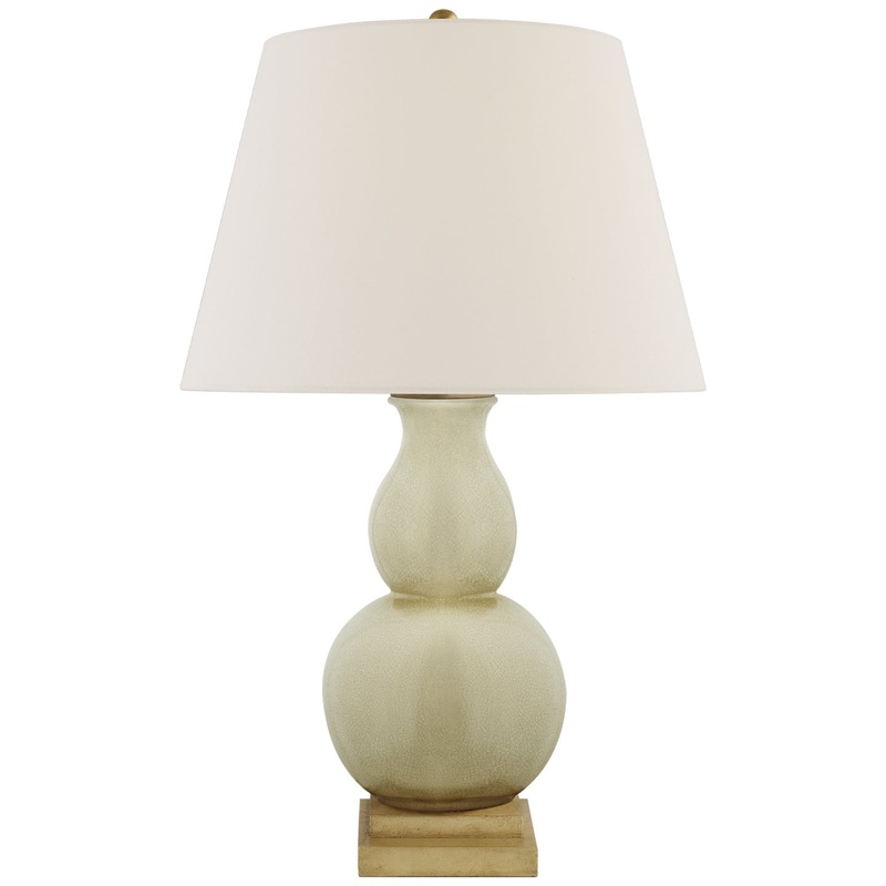 One Light Table Lamp from the Gourd Form Collection in Tea Stain Crackle Finish by Visual Comfort Signature