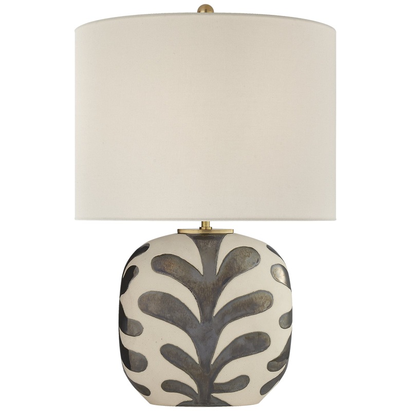 One Light Table Lamp from the Parkwood Collection in Natural Bisque And Black Pearl Finish by Visual Comfort Signature