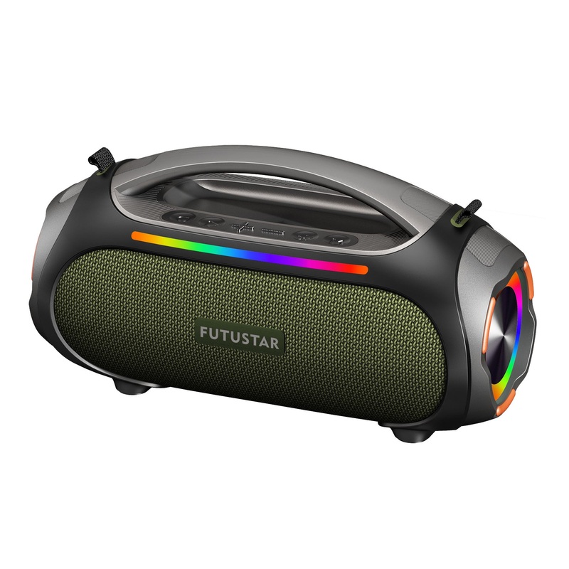 Portable Bluetooth 5.3 Speaker – 60W Powerful Sound, RGB Lights, Multiple Inputs(Green)