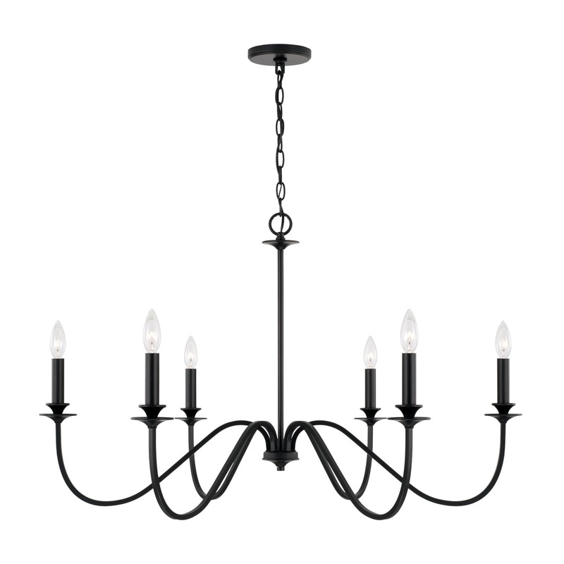 Six Light Chandelier from the Weston Collection in Matte Black Finish by Capital Lighting