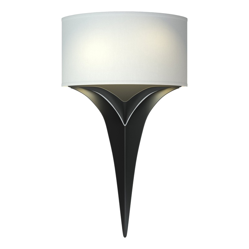 Calla Sconce Black Natural Anna Shade (SF)