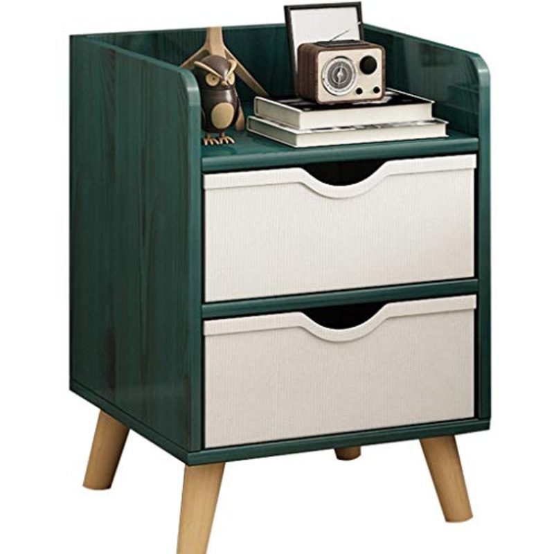 Comodini Nordic Comodino Comodino in Legno con cassetto dell’organizzatore Governo di immagazzinaggio Moda Mini Desk Camera Tavolini Creativo Comodini Letto (Color : Green)