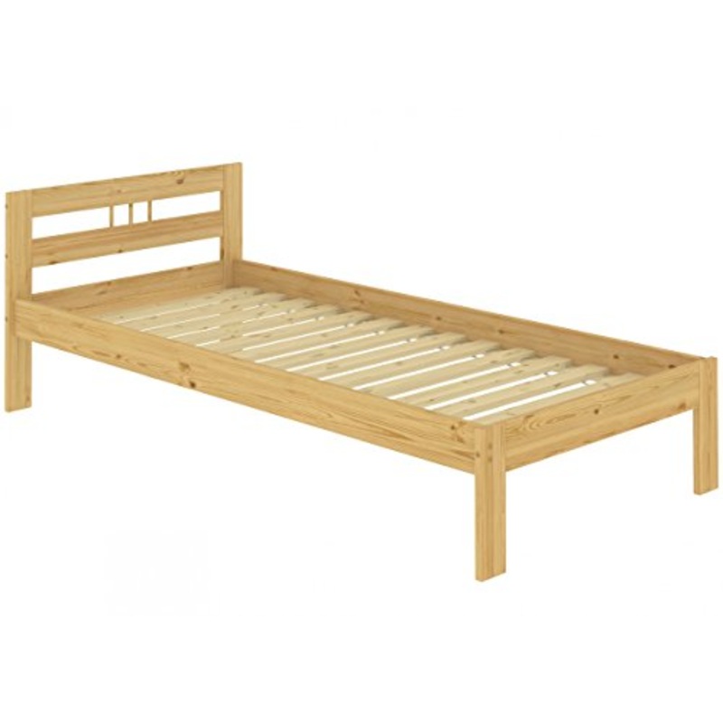Erst-Holz Solido Letto Classico Corto in Pino massello Laccato 90×190 con doghe rigide 60.64-09-190