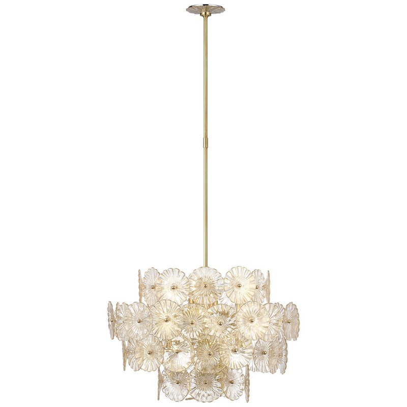 LED Chandelier from the Gianna Collection in Hand-Rubbed Antique Brass Finish by Visual Comfort Signature