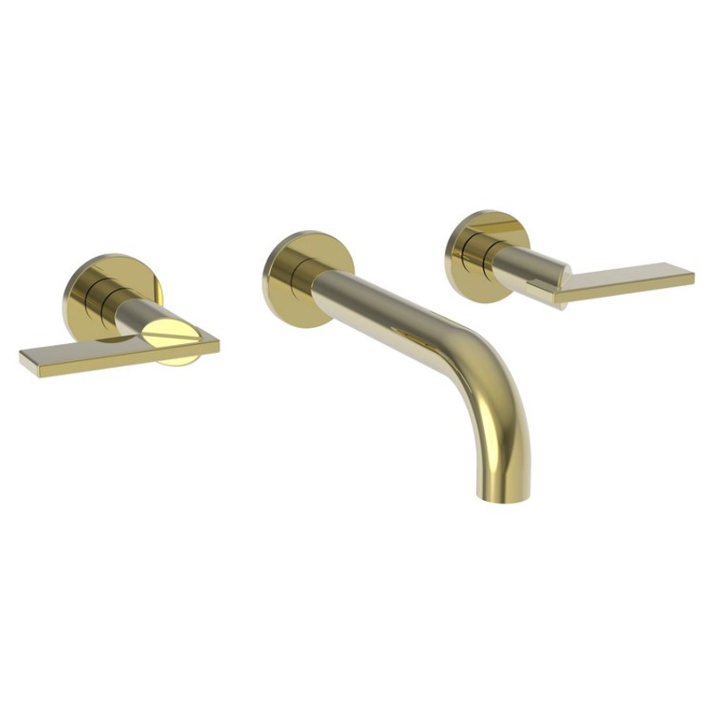 Priya Two Handle Wall-Mount Bathroom Faucet – Polished Brass Uncoated