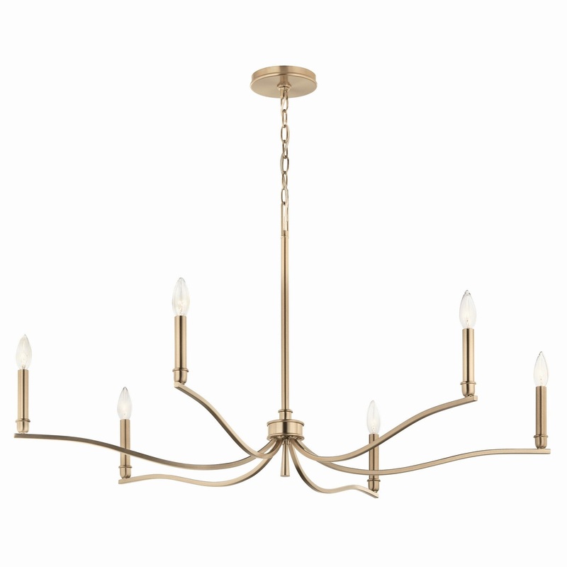 Six Light Chandelier from the Malene Collection in Champagne Bronze Finish by Kichler