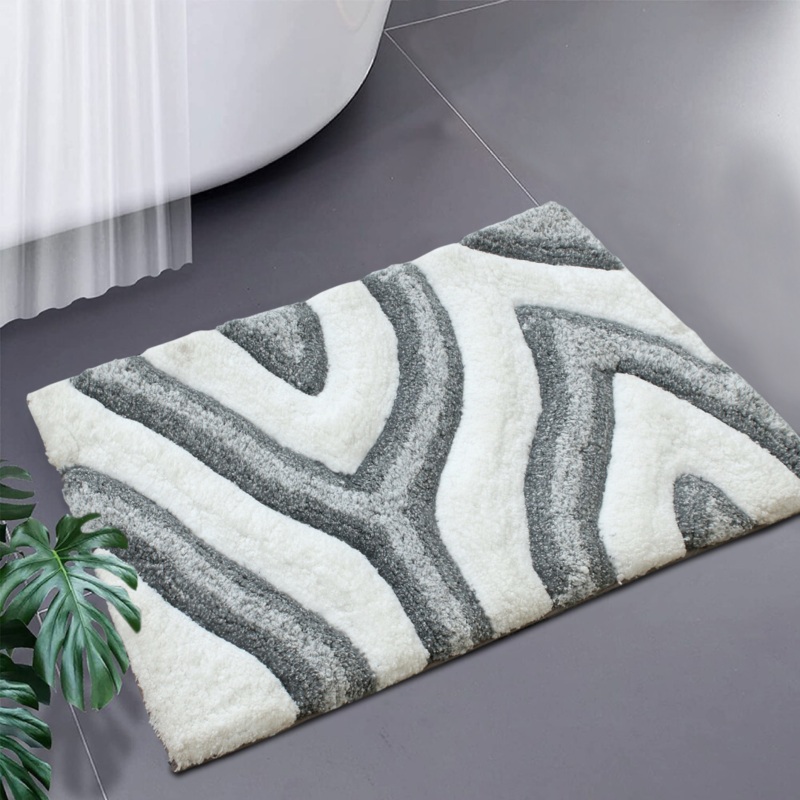 Swirl 3D Design Tufted Soft Pile Bathmat – 50×80