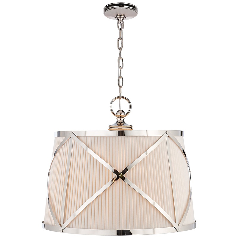 Three Light Pendant from the Grosvenor Collection in Polished Nickel Finish by Visual Comfort Signature