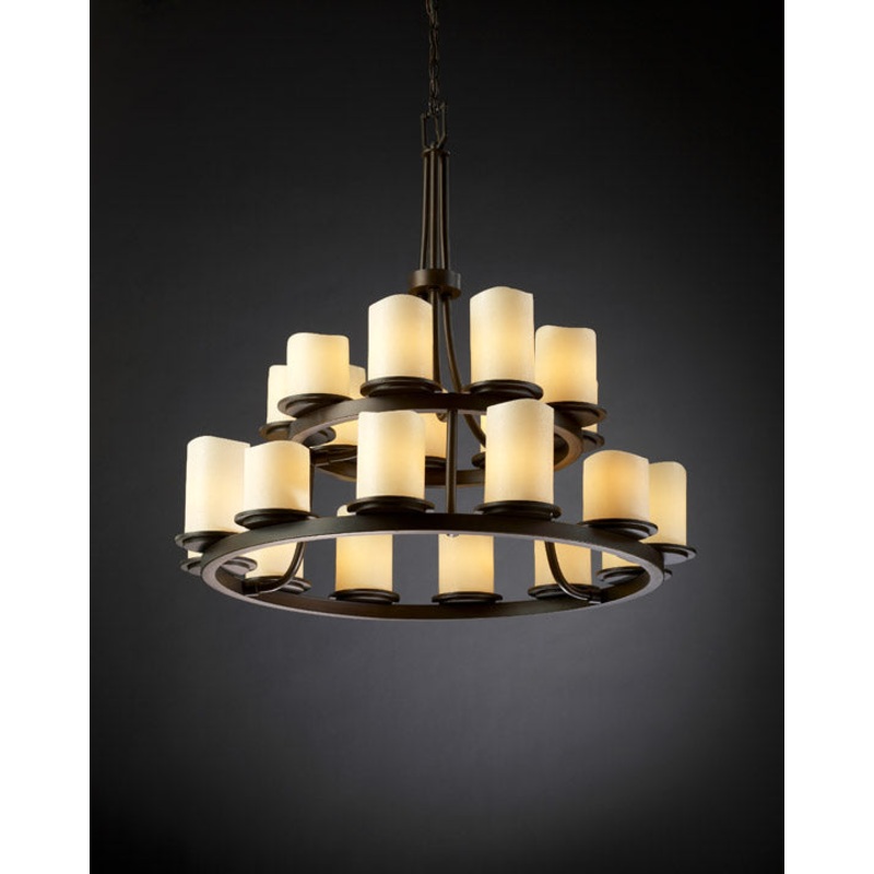 21 Light Chandelier from the CandleAria Collection in Dark Bronze Finish by Justice Designs