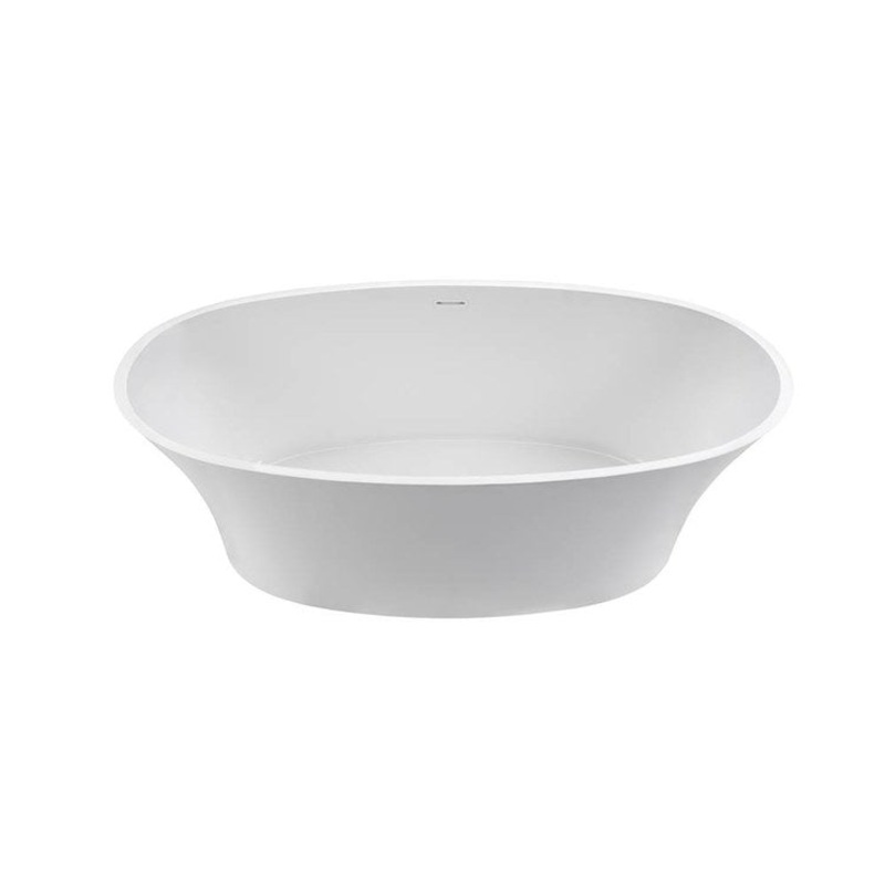 Air Tub Adeline 64 x 31 Inch Freestanding Center Drain Gloss White Oval