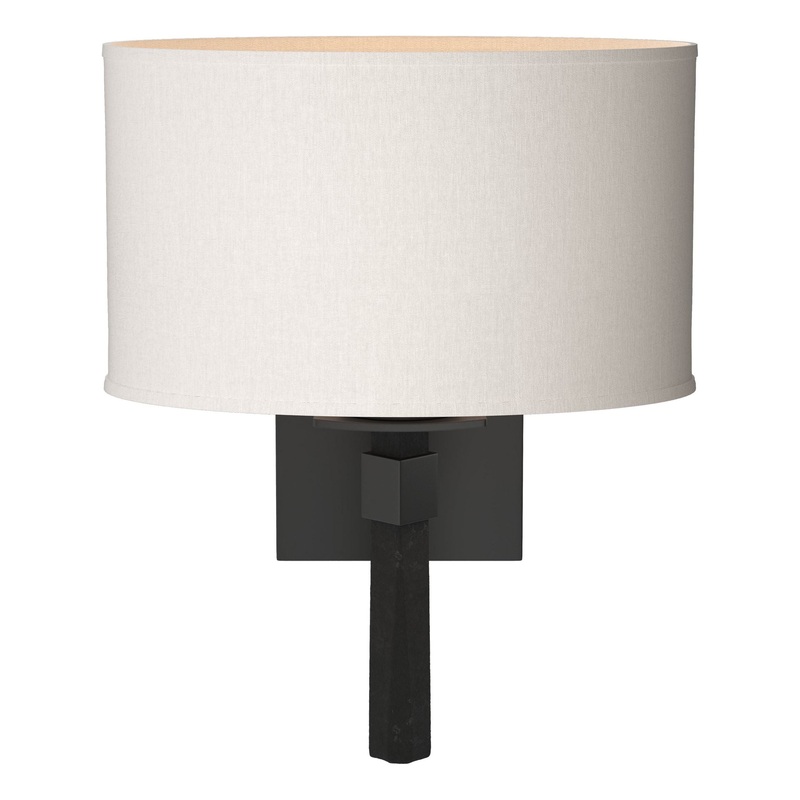 Beacon Hall Oval Drum Shade Sconce Black Flax Shade (SE)