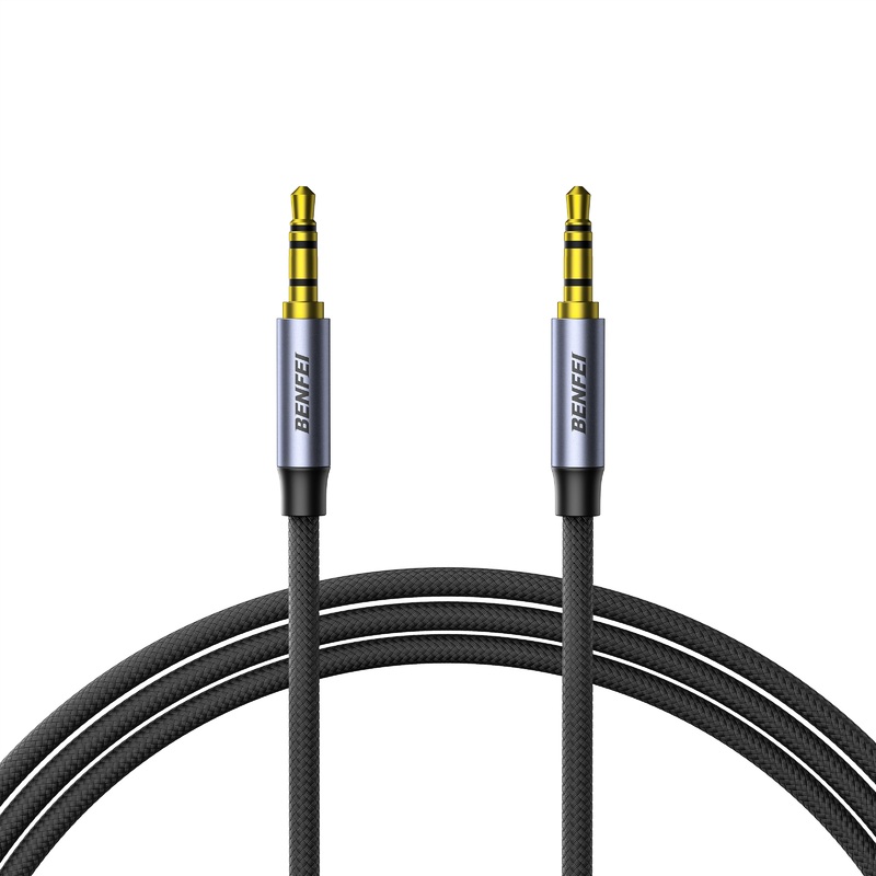 BENFEI 427GY 5M 3.5mm TRRS Male to Male Audio Cable, 4-Pole Stereo Mic Aux Cable, Nylon Braided Headphone Jack Cord