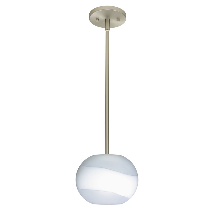 Besa 1TT-477699-SN Luna One Light Pendant Satin Nickel