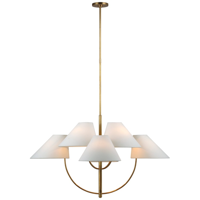 LED Chandelier from the Kinsley Collection in Soft Brass Finish by Visual Comfort Signature