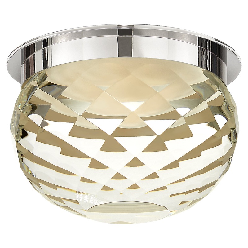 LED Flush Mount from the Hillam Collection in Polished Nickel Finish by Visual Comfort Signature