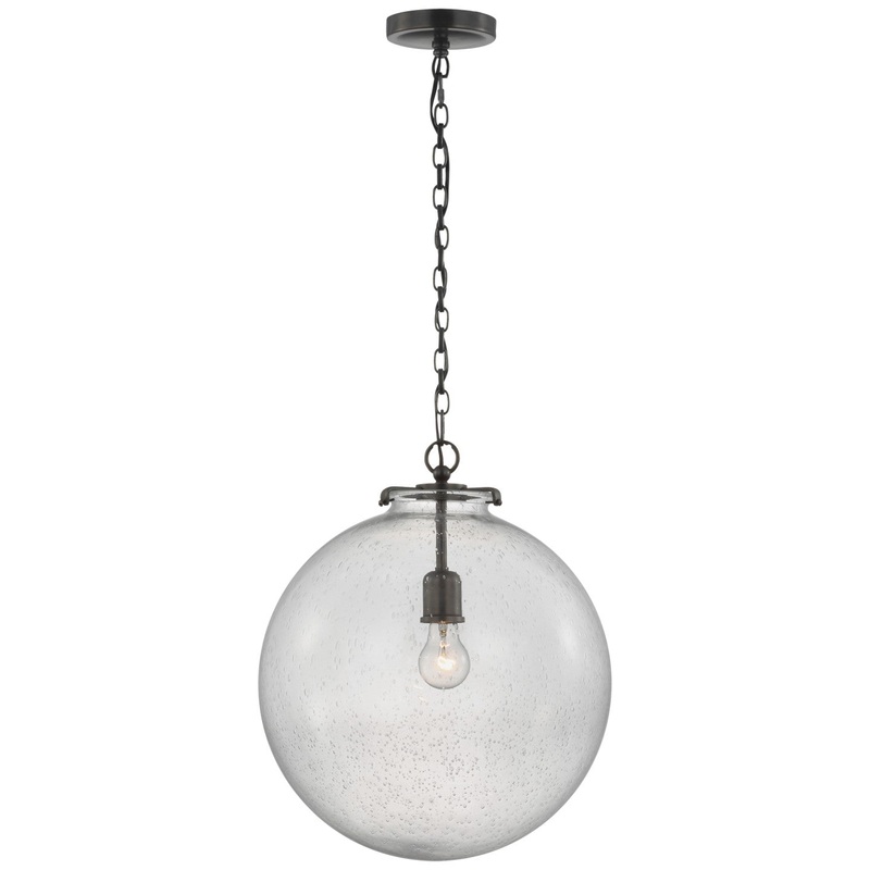LED Pendant from the Katie Globe Collection in Bronze Finish by Visual Comfort Signature