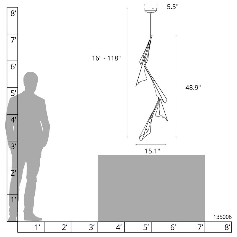 Plume 5-Light LED Pendant Ink Sterling