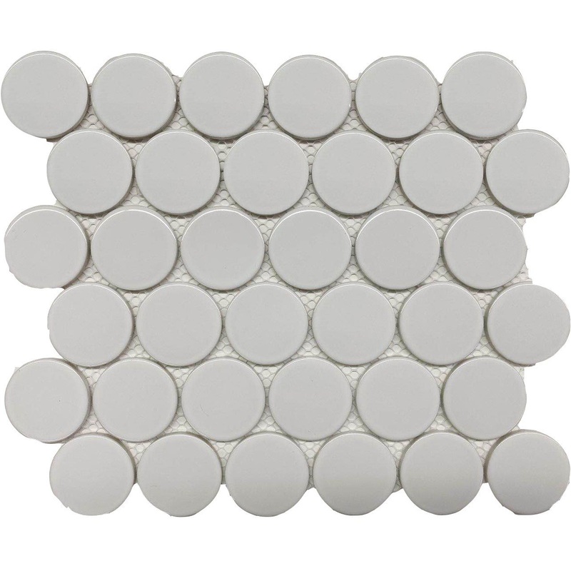 Roca Tile Usa Inc United States Ceramic Tile Cc Mosaics Plus+ Ii Matte Gray 2 Inch Dot Porcelain Mosaics. Ufcc164-12Mt 1 Sheet = .87 Sq. Ft.