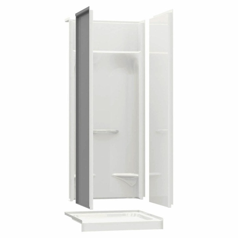 Shower Module KDS 3232 31-7/8 x 32 x 76 Inch AcrylX White 4 Pieces Less Seat