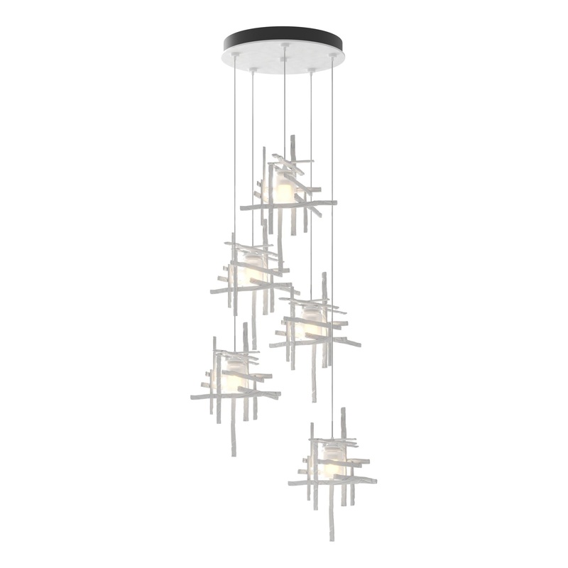 Tura 5-Light Frosted Glass Pendant White