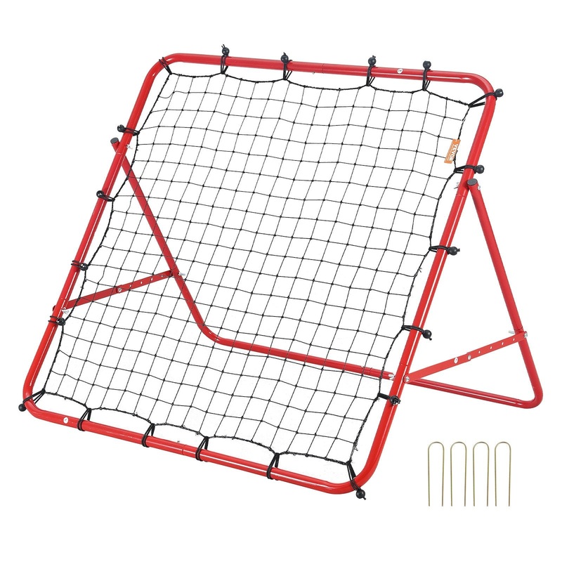VEVOR Soccer Rebounder Rebound Net, Kick-Back 100×100 cm, Portable Football Training Gifts, Fully Adjustable Angles Goal Net, Aids & Equipment for Kids Teens & All Ages, Easy Set Up & Perfect Storage