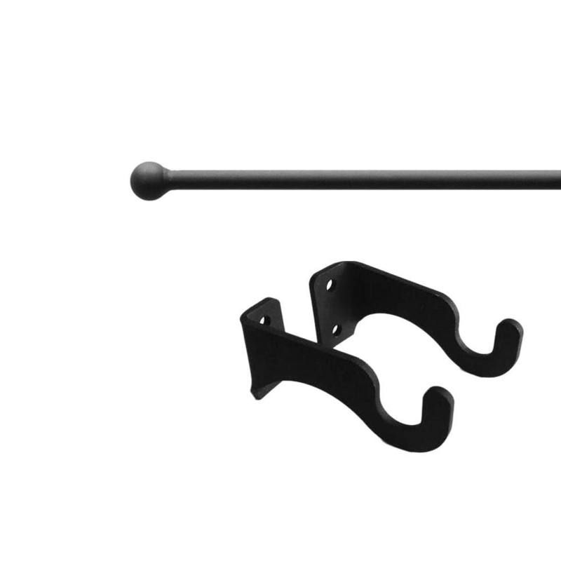 Village Wrought Iron CUR-87-35-S Ball Curtain Rod SM (Hardware is INCLUDED)