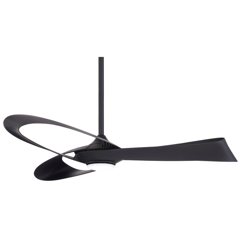 3-blade Bowie 52″ Ceiling Fan by Minka Aire (Dry Rated) Coal/Coal