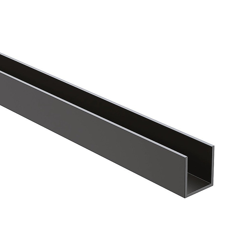 70cm Frameless Glass Bath Screen with Wall Channel – Black