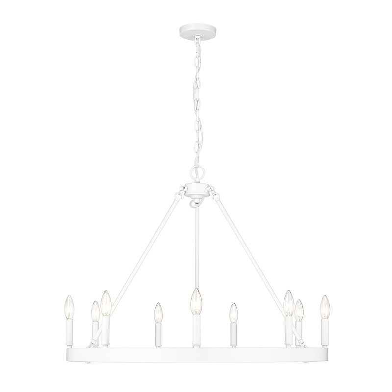 Alastair WHT Matte White 9 Light Chandelier