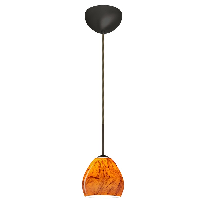 Besa 1BC-4122HB-LED-BR Bolla One Light Pendant Bronze
