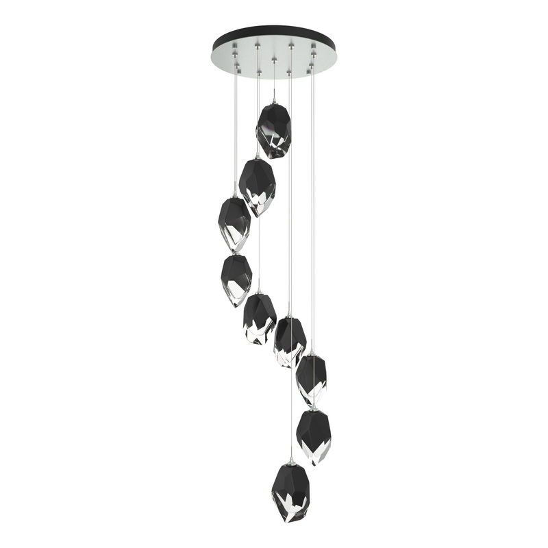 Chrysalis 9-Light Large Crystal Pendant Vintage Platinum Black Crystal (BP)