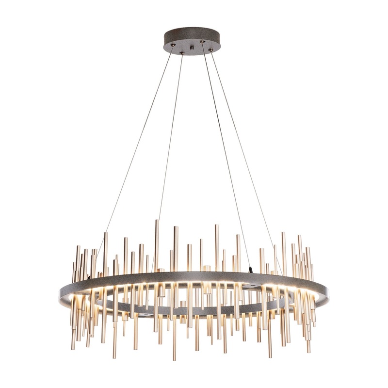 Cityscape Circular LED Pendant Natural Iron Soft Gold