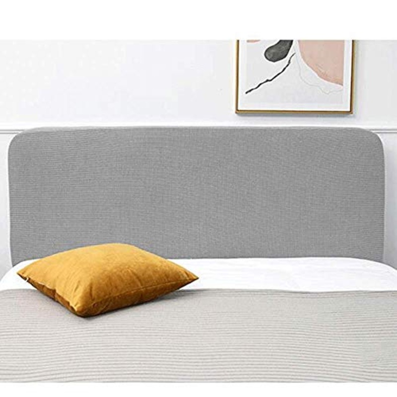 CXLT Semplice E Moderno Testiera del Letto Fodera Protettiva Copri-testiera in Tessuto Spesso Elasticizzato per Singolo Matrimoniale Pelle/Testate in Legno Decorativo,Grey1-HeadboardLength:195-210cm