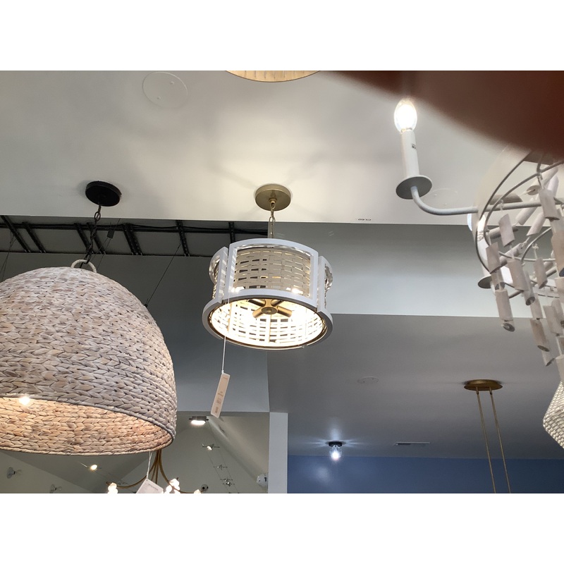 Four Light Semi-Flush Mount from the Lola Collection in Flat White and Matte Brass Finish by Capital Lighting (Clearance Display, Final Sale)