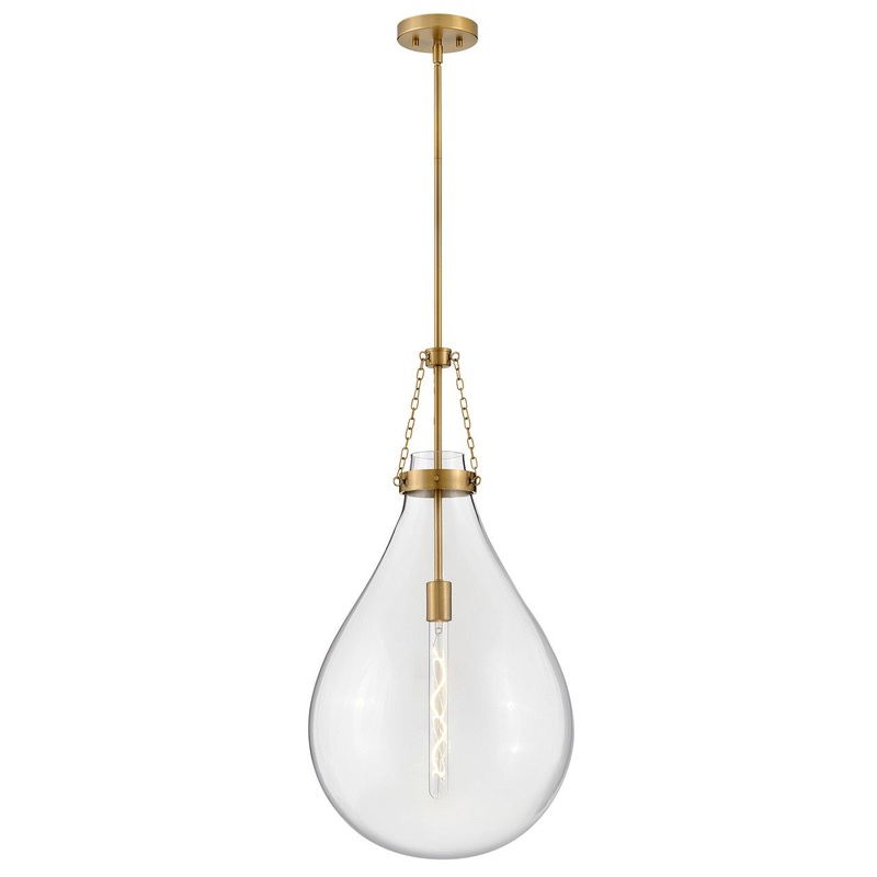 LED Pendant from the Eloise Collection in Lacquered Brass Finish by Hinkley