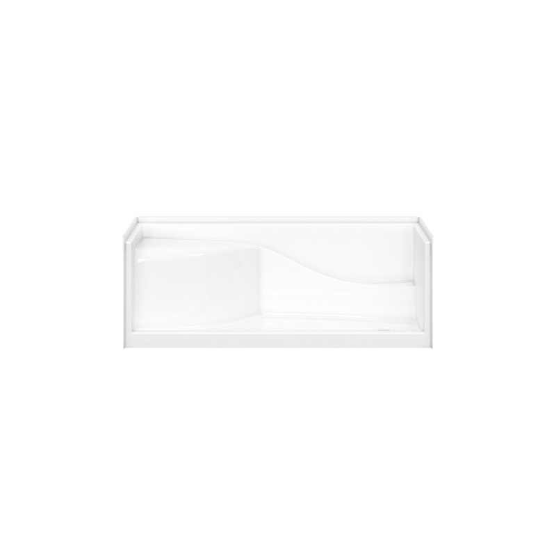 MAAX 141429-000-002-001 Olio 6030 Seated Base AcrylX Alcove Shower Base with Right-Hand Drain in White