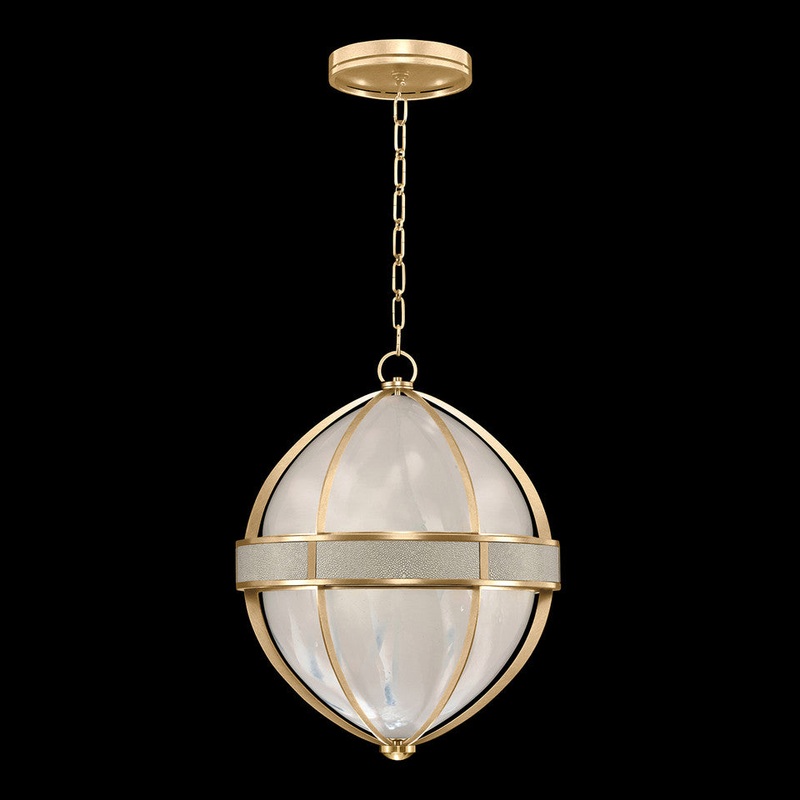 Mirage 18.75″W Round Pendant Gold Leaf/Brass/Coco