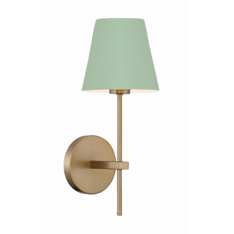 One Light Wall Sconce from the Xavier Collection in Vibrant Gold / Green Finish by Crystorama