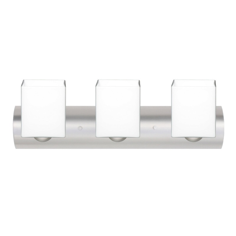 Three Light Wall Sconce from the Rise Collection in Satin Nickel Finish by Besa