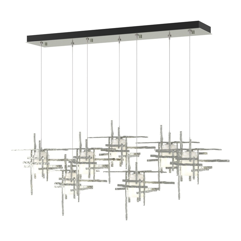 Tura 7-Light Frosted Glass Pendant Sterling