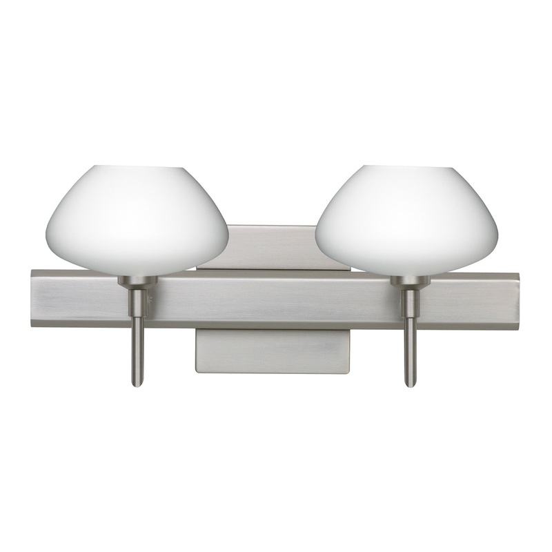 Two Light Wall Sconce from the Peri Collection in Satin Nickel Finish by Besa